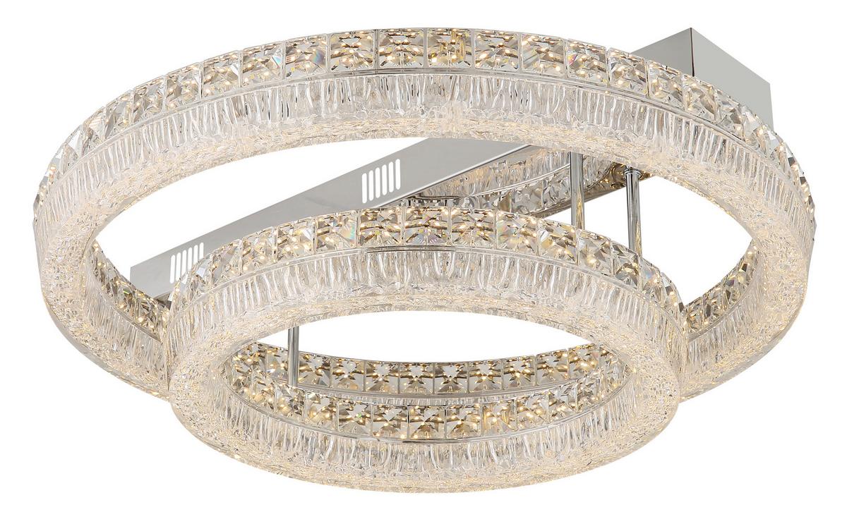 LED-Deckenleuchte Memory-Funktion - Klar/Chromfarben, KONVENTIONELL, Glas/Kunststoff (60/19,5cm) - Globo