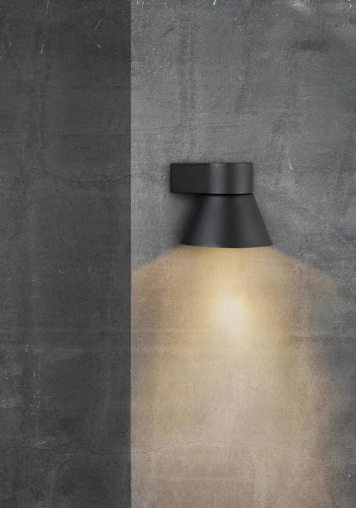 Außenwandleuchte Kyklop Cone Schwarz B: 17,5 cm - Schwarz, Design, Metall (17,5/22cm) - Nordlux