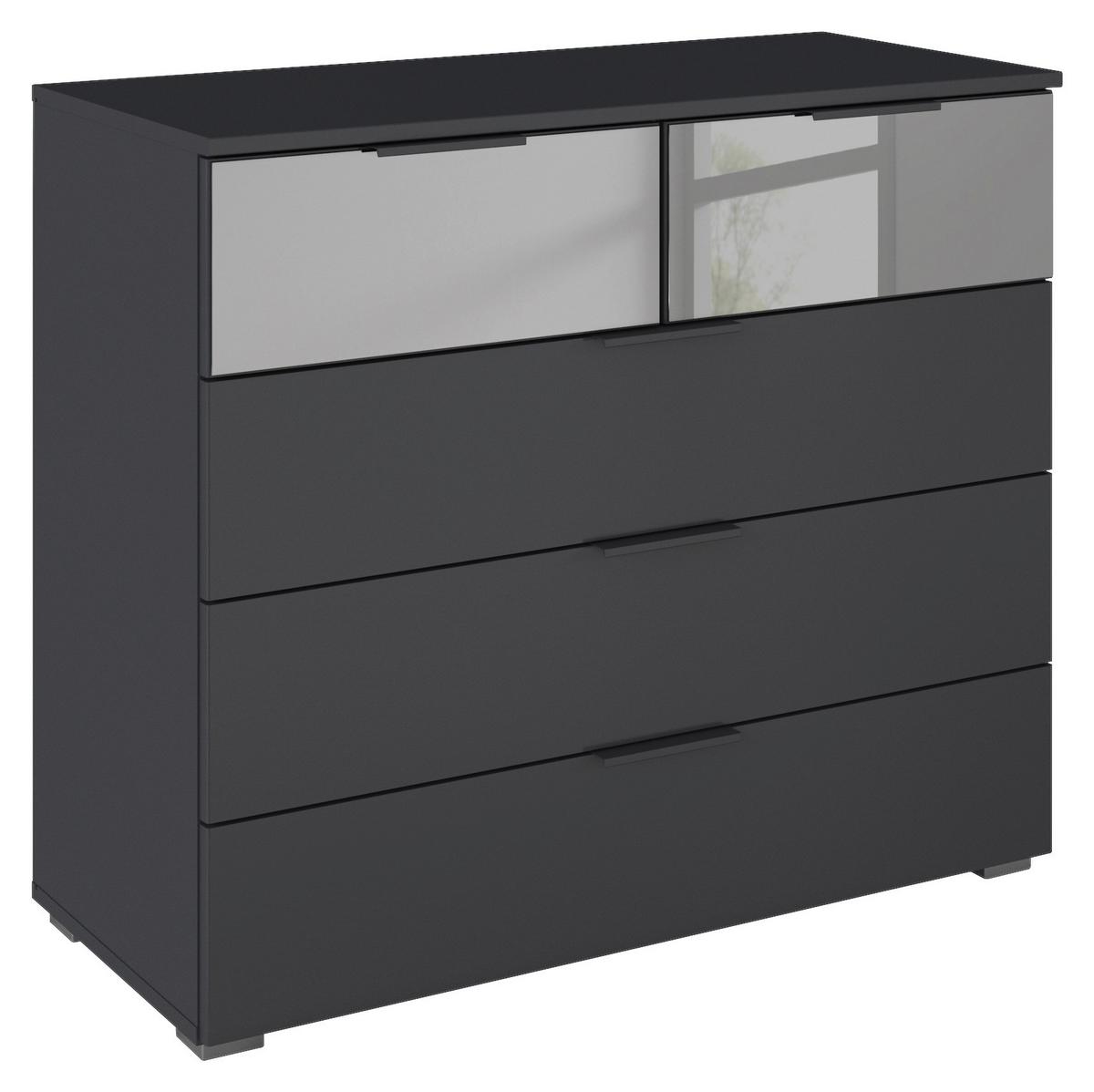 Kommode Skyla Grau, 81 Cm - Alufarben/Grau, MODERN, Glas/Holzwerkstoff (80/81/42cm) - Rauch Möbel