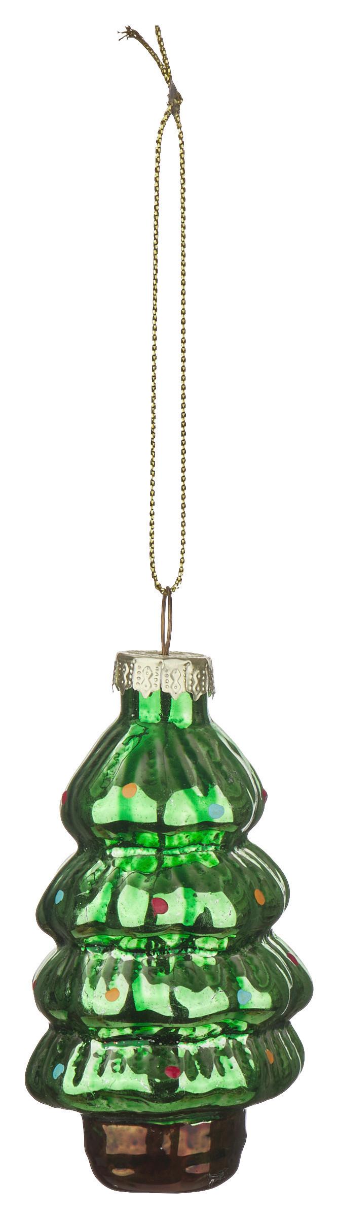 Vánoční ozdoba na stromeček FIGURES -PAZ- - zelená/hnědá, sklo (4,2/8,1cm) - Mömax