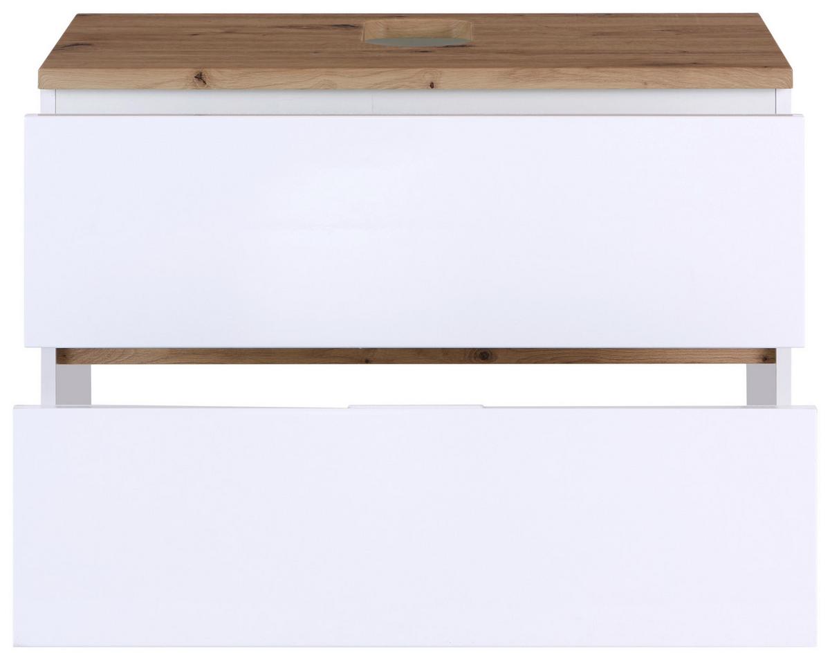 Mosdó Alsószekrény Marbella - fehér, Modern, faalapú anyag/kerámia (80/64,5/47cm)