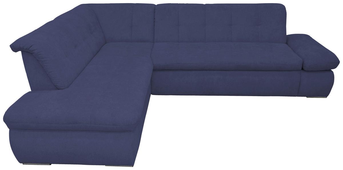 Ecksofa mit Armteilverstellung Moric Dunkelblau Mikrofaser - Chromfarben/Dunkelblau, KONVENTIONELL, Textil (216/273cm) - MID.YOU