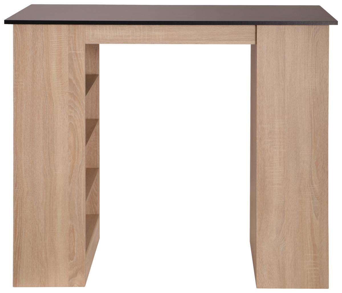 Bartisch Merle Schwarz, Eiche Dekor L: 103 cm - Eichefarben/Schwarz, Design, Holzwerkstoff (103/50/115cm) - Respekta