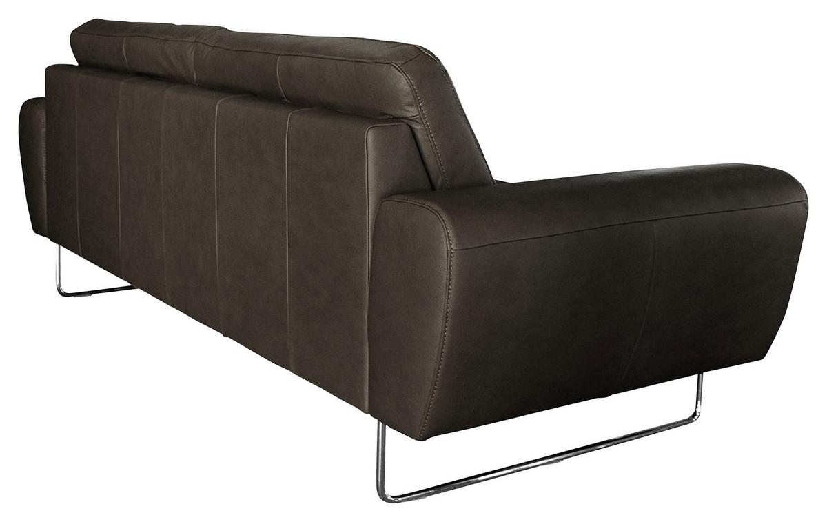 2-Sitzer-Sofa Spring Schwarz Chrom B: 177 cm - Chromfarben/Schwarz, Design, Leder (177/85/92cm) - Livetastic