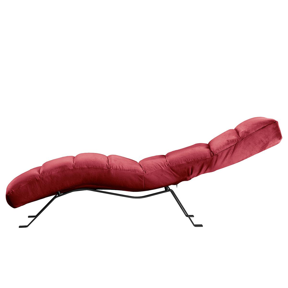 Relaxliege Swing Black Weinrot B: 65 cm - Weinrot/Schwarz, Design, Textil (65/65-95/171cm) - Livetastic