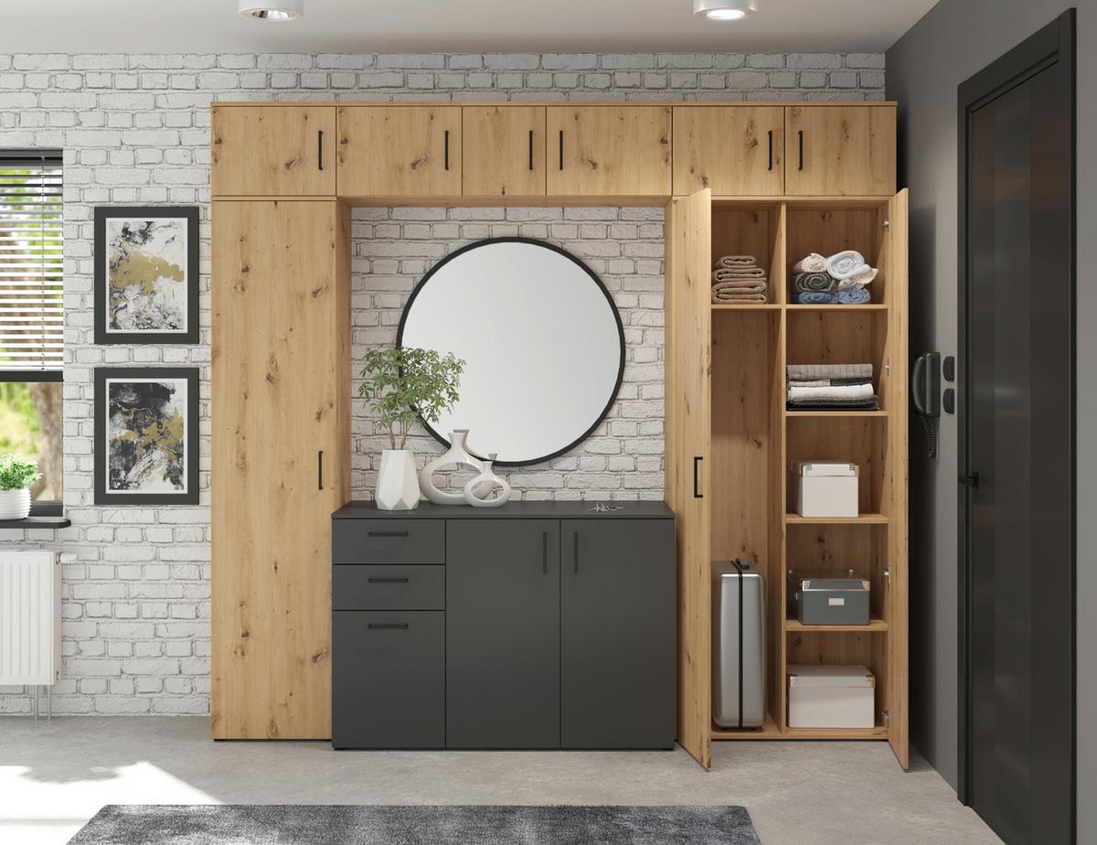 Komód Multistauraum - Artisan tölgy, Modern, faalapú anyag (80/83/40cm) - Carryhome