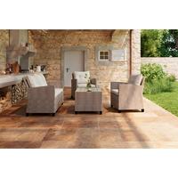Loungegarnitur 4-Tlg. Kos Holz /Kunststoff/Metall mit Kissen - Beige/Creme, MODERN, Holzwerkstoff/Kunststoff - Luca Bessoni