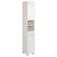 Badezimmer Hochschrank Paris 30/x80 Cm Weiß - Silberfarben/Weiß, MODERN, Holzwerkstoff (30/180/35cm) - Held