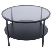 Dohányzóasztal Rio - fekete, Modern, faalapú anyag/Üveg (75/75/45cm)