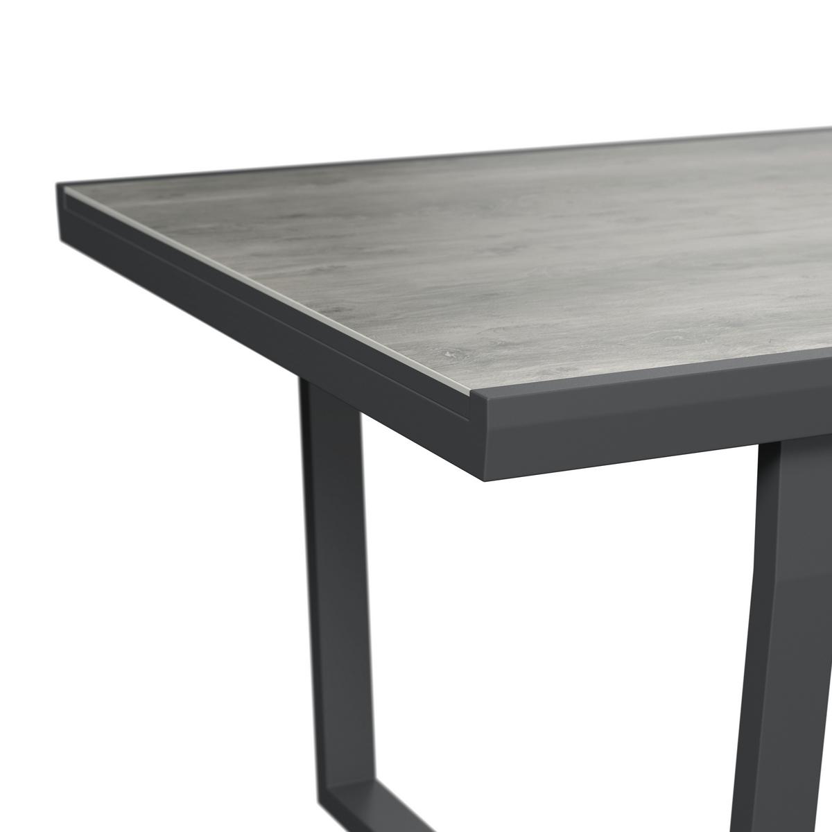 Gartentisch Sylt - Weiß/Naturfarben, MODERN, Kunststoff/Metall (220-330/75/100cm) - Beldano