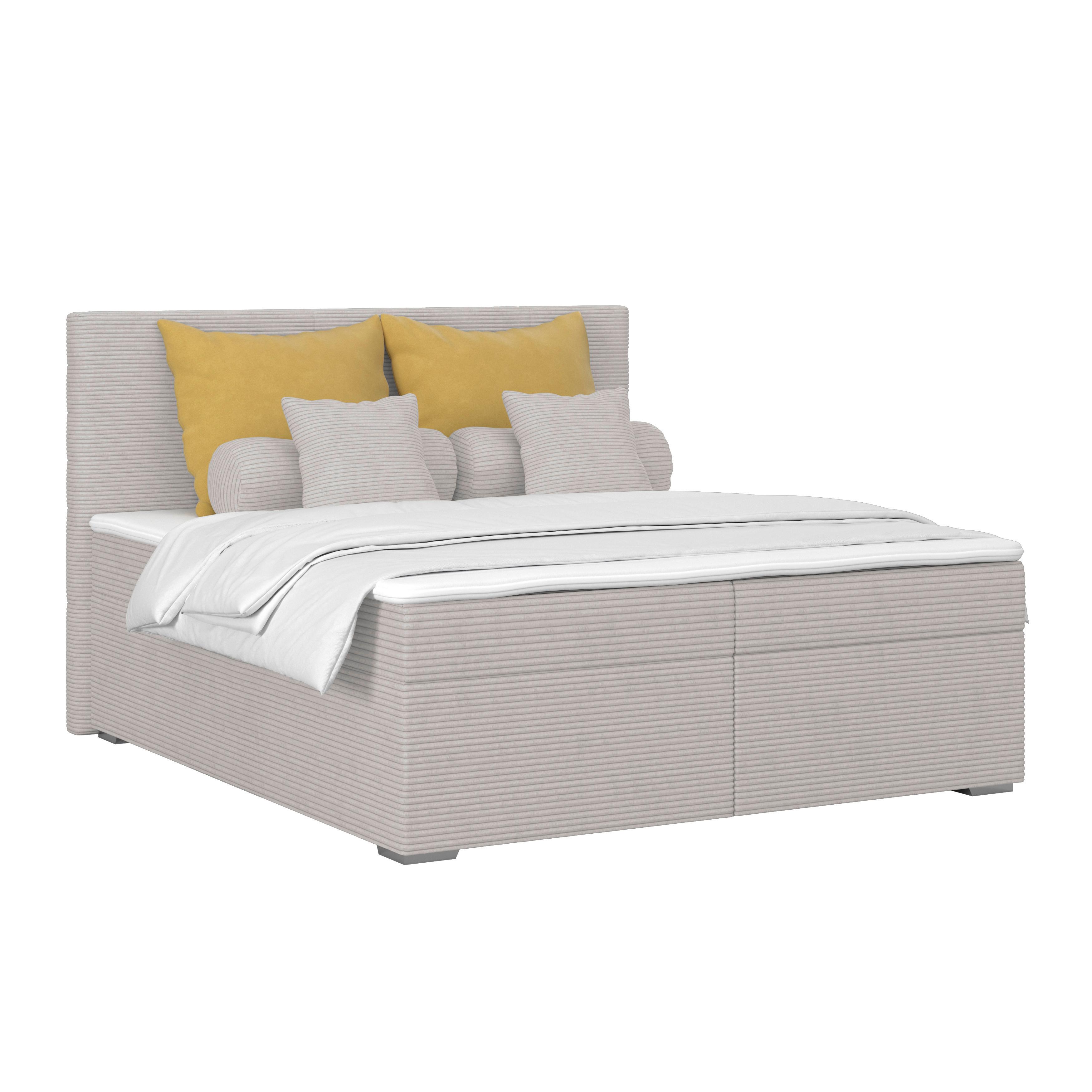 Kárpitozott Ágy Adria 160/200cm - szürkésbézs, Konventionell, textil/fa (160/200cm)