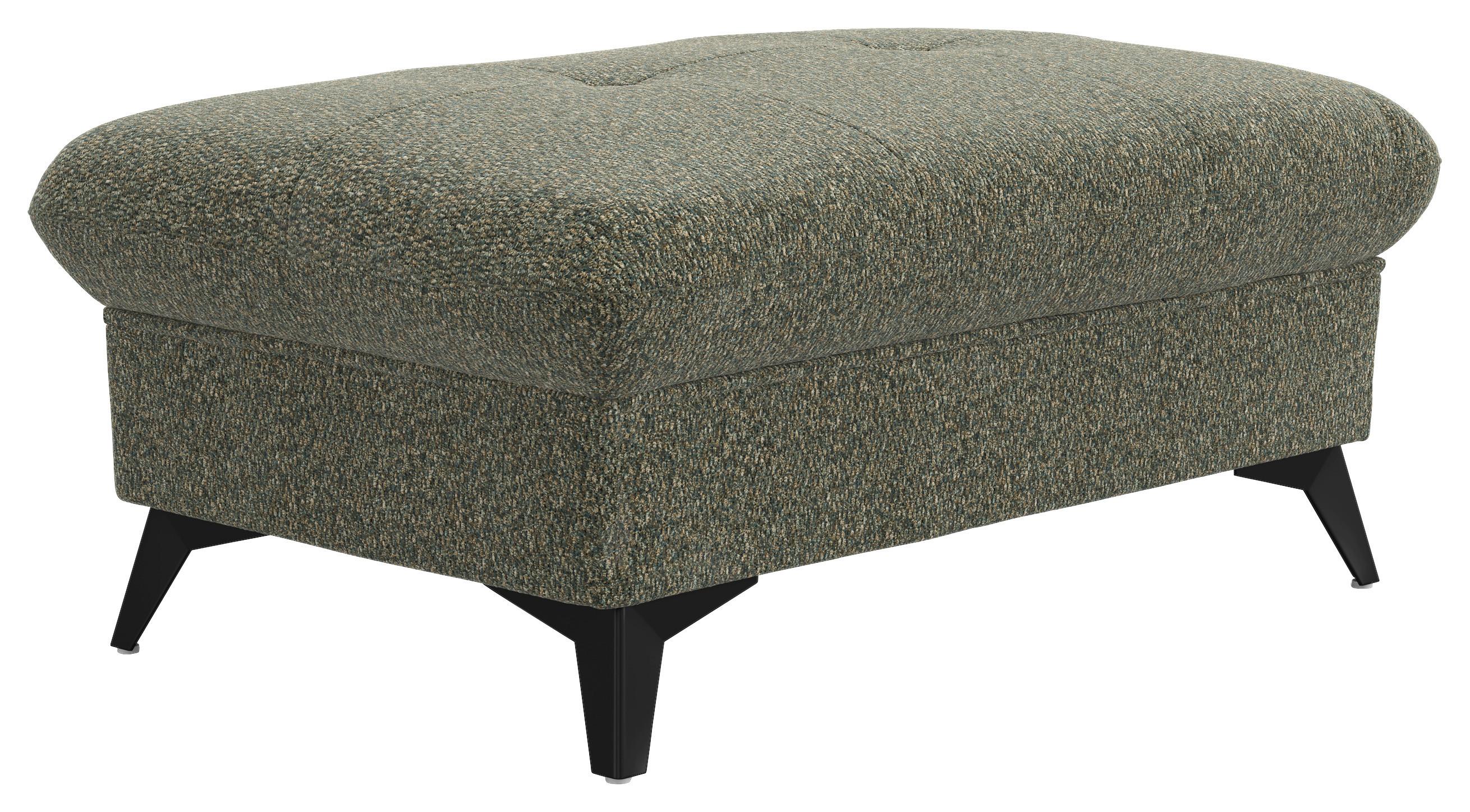 Hocker Hudson Chenille dunkelgrün, B: 102cm - Dunkelgrün/Schwarz, KONVENTIONELL, Textil (102/45/65cm) - Sembella