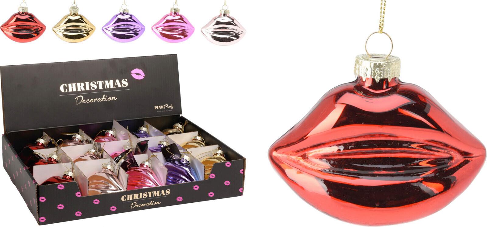 Christbaumanhänger Kissy - Multicolor, Basics, Glas (8,2/4/6,2cm)