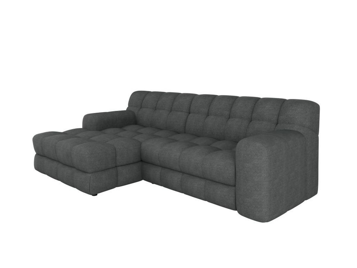 Dizajnová sedačka KARL, ľavá, antracitová - čierna/antracitová, Modern, textil/plast (169/287cm) - Bessagi Home