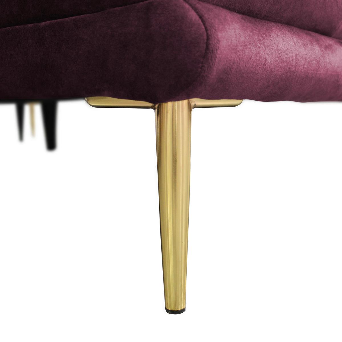 Ecksofa Whisper Weinrot S: 264x196 Cm - Weinrot/Goldfarben, Design, Textil (264/196cm) - MID.YOU