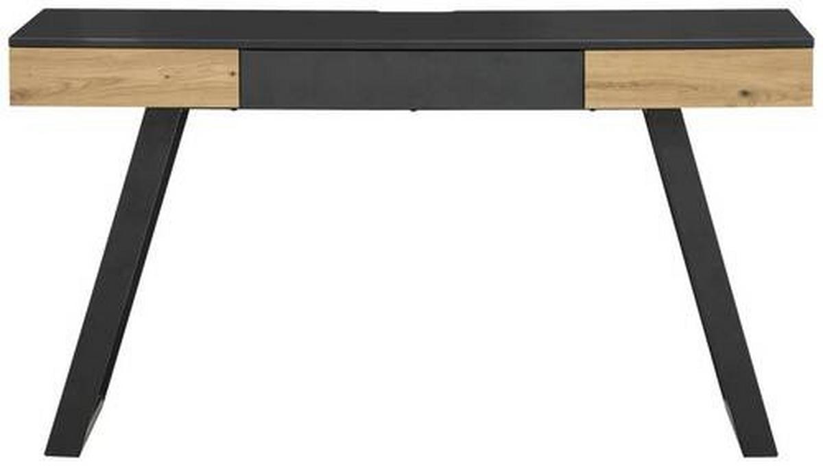 Schreibtisch B 140cm H 60cm Eichefarben/grau Viola - Eichefarben/Grau, MODERN, Holzwerkstoff/Metall (140/60/76cm) - MID.YOU