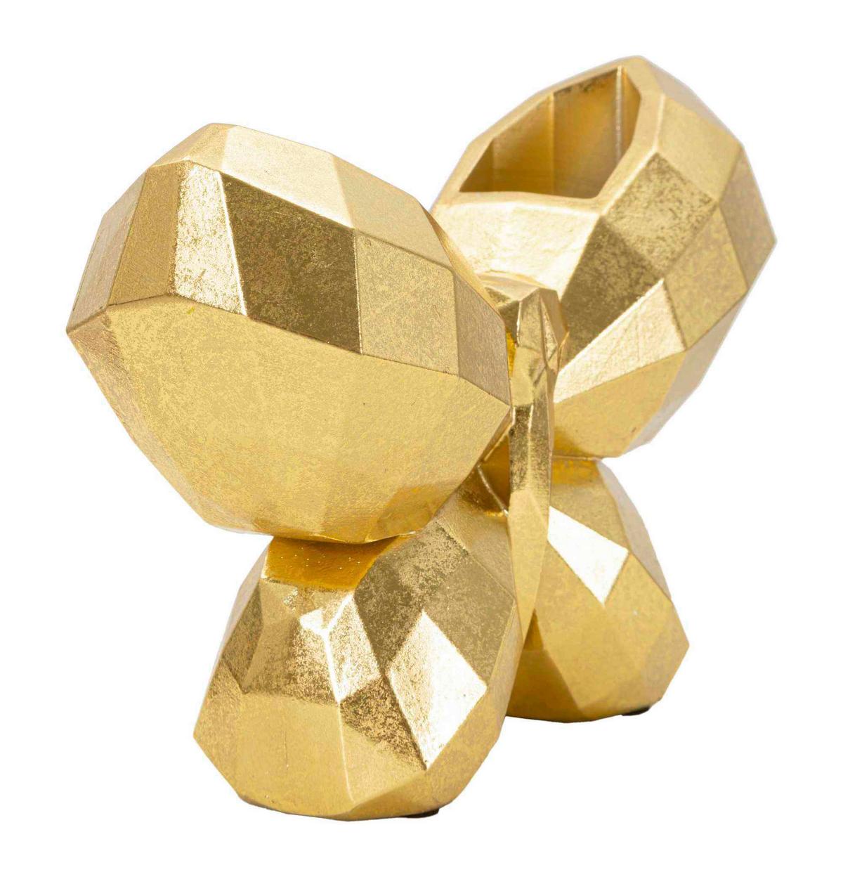 Vase Butterfly Gold Goldfarben B: 22,5 cm - Goldfarben, Basics, Kunststoff (22.5/15/8cm)