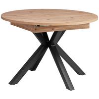 Ausziehtisch Bozan 110 Az 110-150x76x110cm Eiche - Schwarz/Eiche Artisan, KONVENTIONELL, Holzwerkstoff/Metall (110-150/76/110cm) - MID.YOU