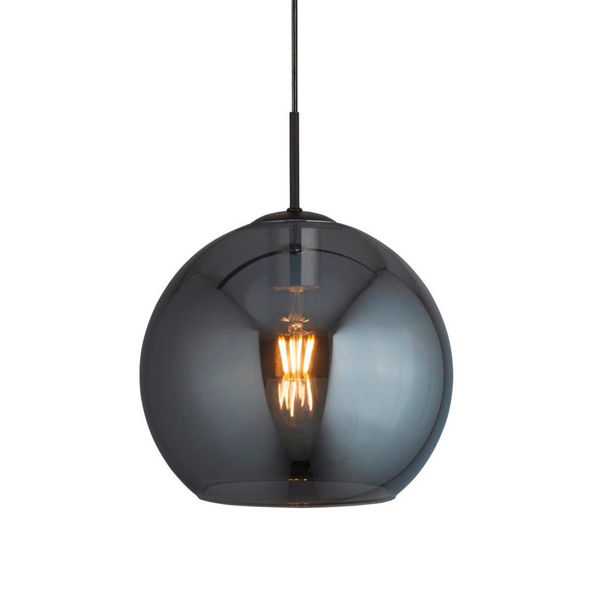 Hängeleuchte Amsterdam H: 120 cm 1-Flammig - Schwarz, Design, Glas/Metall (30/120cm)
