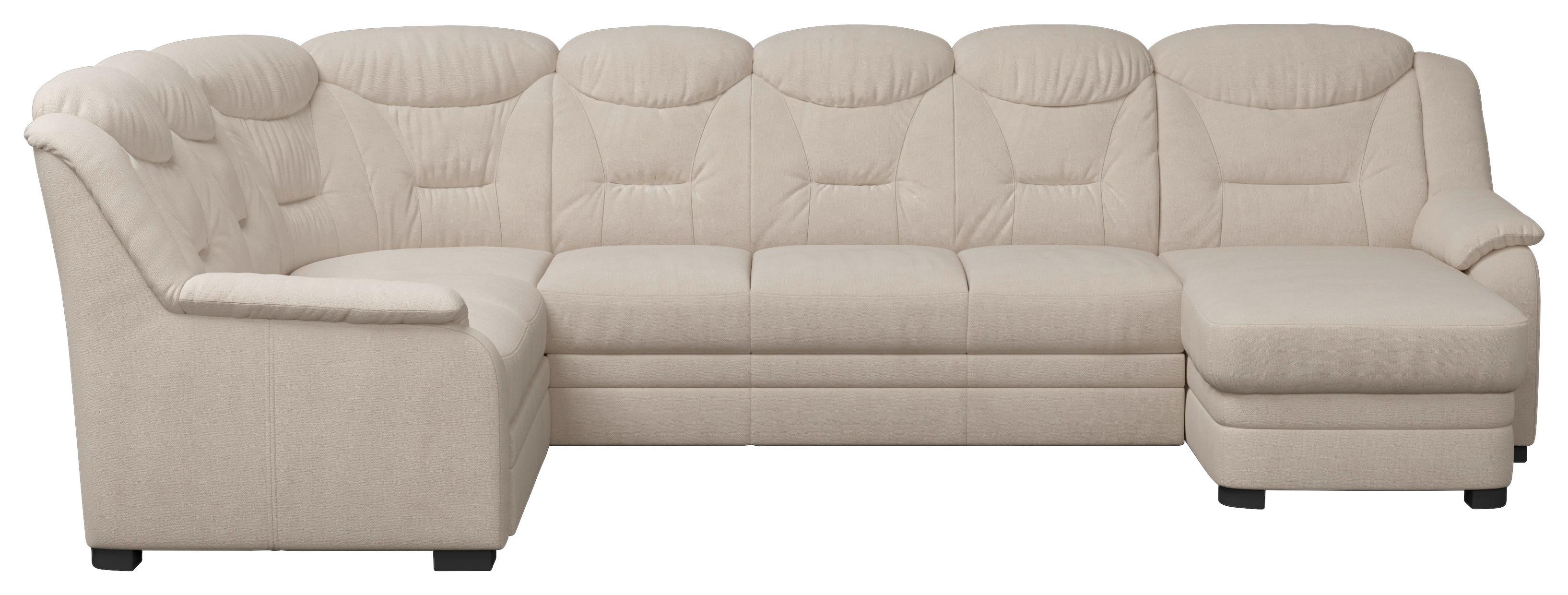 Wohnlandschaft Marcus Beige inkl. Bettkasten - Beige/Schwarz, Basics, Textil (211/330/162cm) - MID.YOU