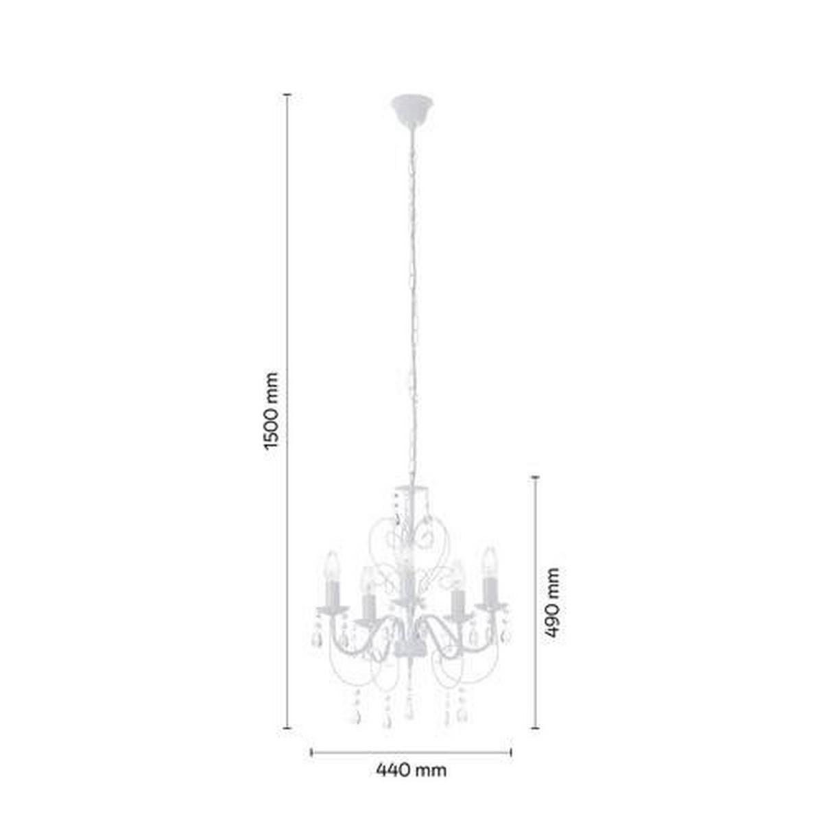 Kronleuchter 63126-5ma Crisi - Weiß, LIFESTYLE, Kunststoff/Metall (44/150cm) - Globo
