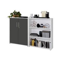 AKTENSCHRANK OFFICE EDITION-SW SET 1 NIEDR. - Anthrazit/Weiß, MODERN, Holzwerkstoff (168,8/113,6/33cm) - MID.YOU