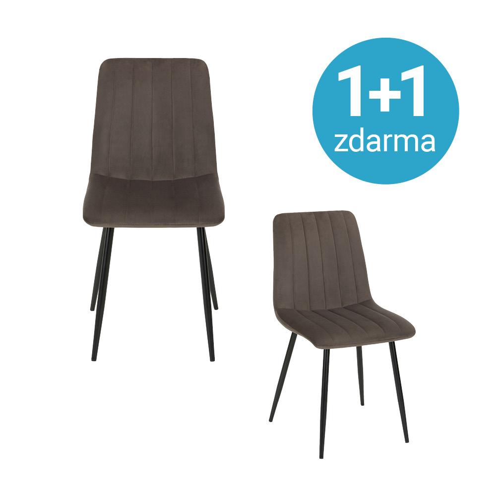 Stolička Lisa 1+1 Zdarma (1*kus=2 Produkty) - sivá/antracitová, Štýlový, kov/textil (44/88/54cm) - Modern Living