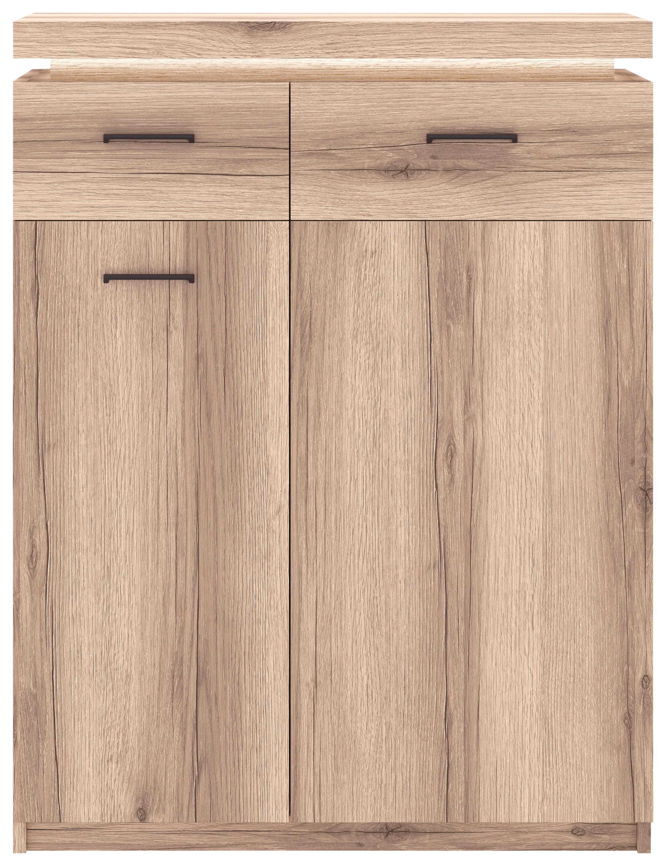 Kommode mit Led 75 cm Vancouver ,eichenfarben - Eichefarben, MODERN, Holzwerkstoff (75/99/38cm)