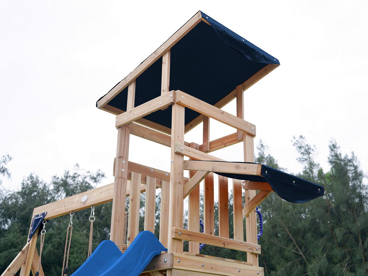 Spielturm A030.502.00 - Blau/Braun, KONVENTIONELL, Holz (345/270/336cm) - Ambia Garden