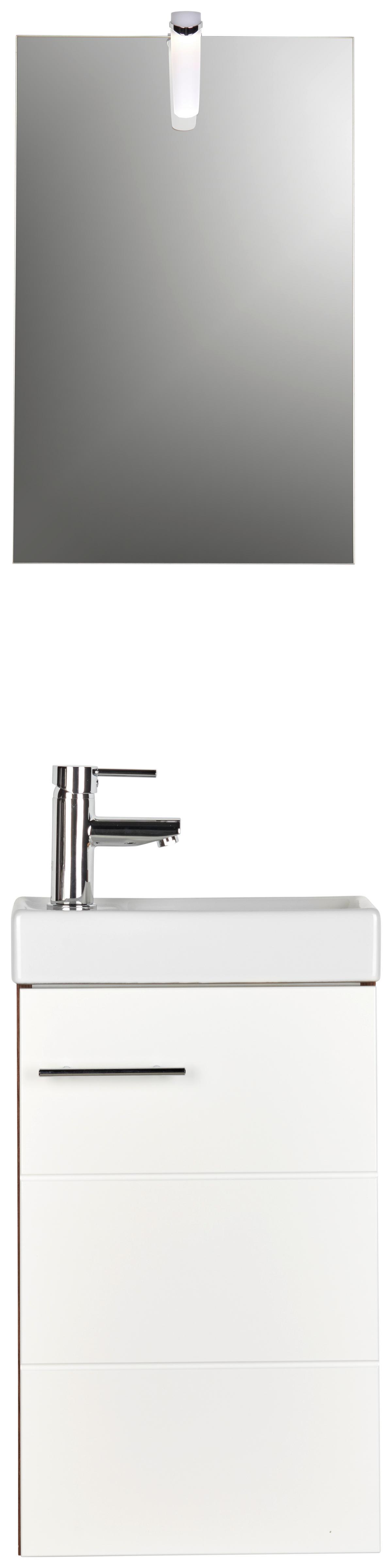 Gästebad 3-tlg. Inkl. Led Kim 40cm, Weiß - Weiß, Basics, Holzwerkstoff (40/68/22cm) - MID.YOU