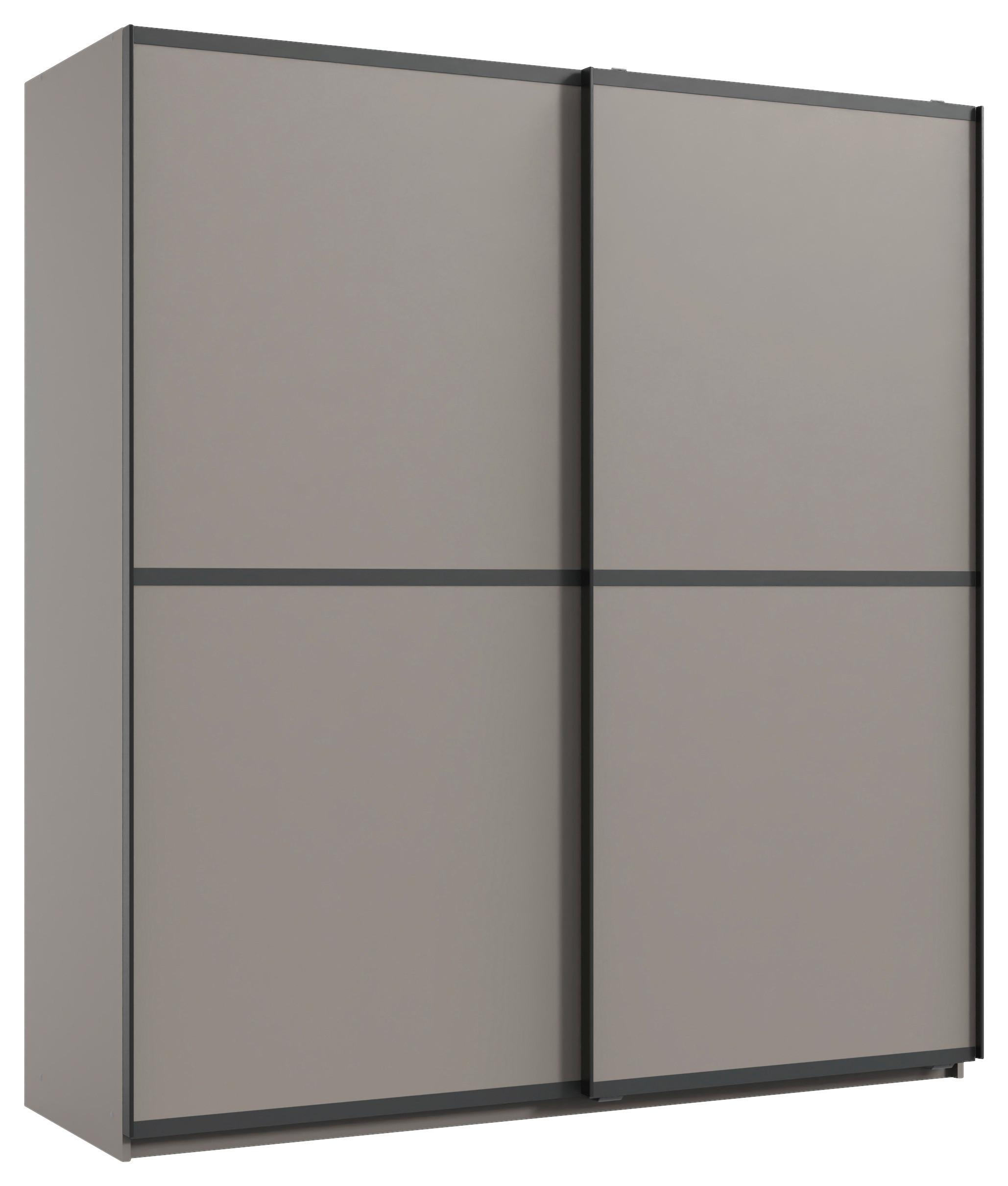 Šatní skříň ULM dekor šedobéžová - černá/šedobéžová, kov/kompozitní dřevo (180/198/65cm)