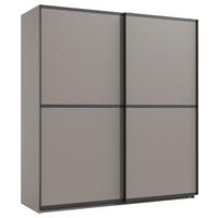 Šatní skříň ULM dekor šedobéžová - černá/šedobéžová, kov/kompozitní dřevo (180/198/65cm)