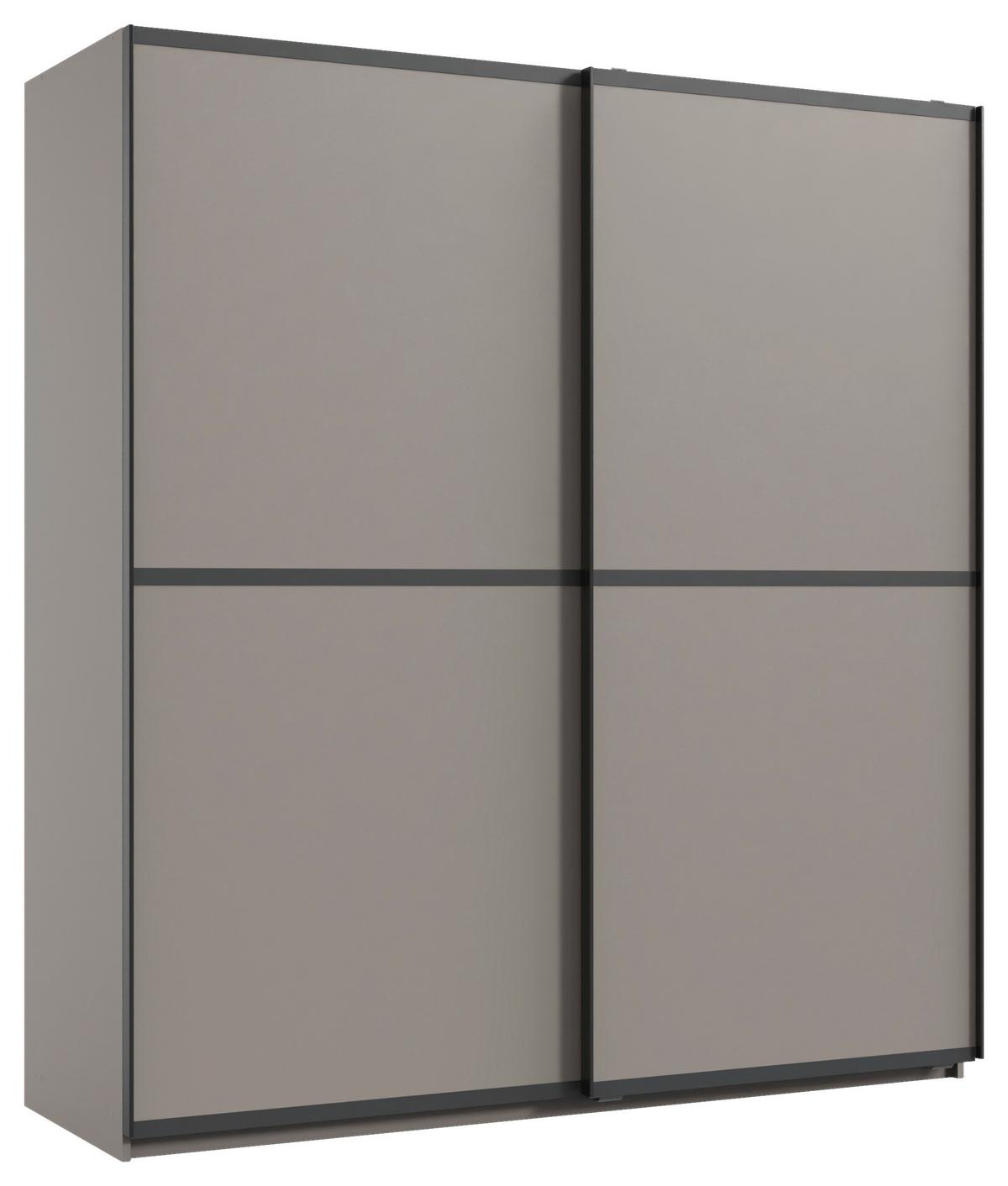 Šatní skříň ULM dekor šedobéžová - černá/šedobéžová, kov/kompozitní dřevo (180/198/65cm)