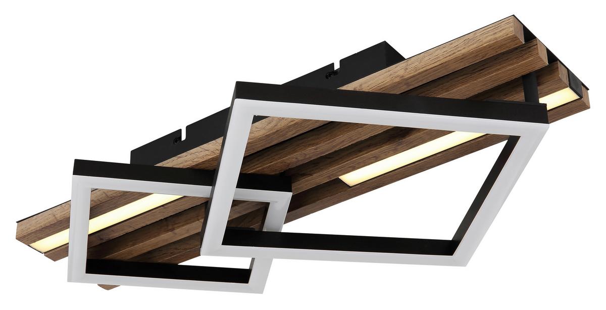 Led Mennyezeti Lámpa 67344d1 Obrien - sötétbarna/fekete, Natur, műanyag/faalapú anyag (47,5/31/9,5cm) - Globo