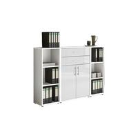 Aktenschrank Office Edition Weiß/Weiß Hochglanz B: 172,6cm - Weiß Hochglanz/Weiß, MODERN, Holzwerkstoff (172,6/113,6/33cm) - MID.YOU