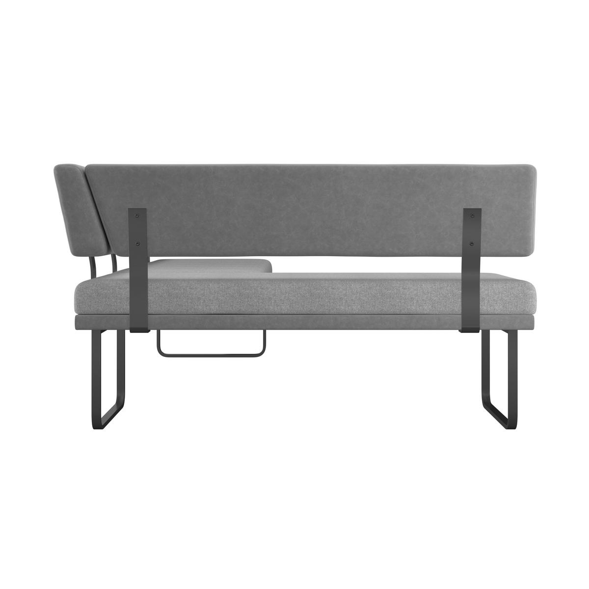 Eckbank Kian Webstoff Grau,  S:164x233 Cm - Schwarz/Grau, Trend, Textil/Metall (164/233cm)