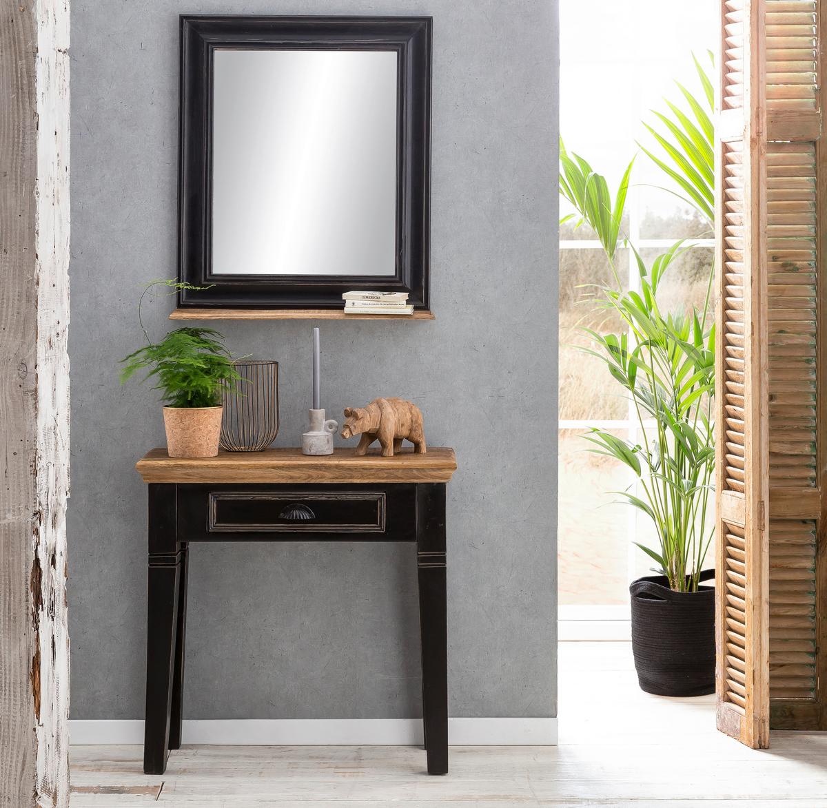 SPIEGEL Schwarz B: 68cm - Schwarz, Trend, Glas/Holz (68/79/10cm) - MID.YOU