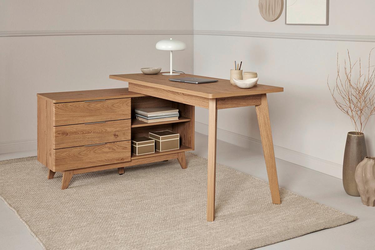 Eckschreibtisch Libre D 240 E* - Eichefarben, MODERN, Holzwerkstoff (140/118/76cm) - Livetastic