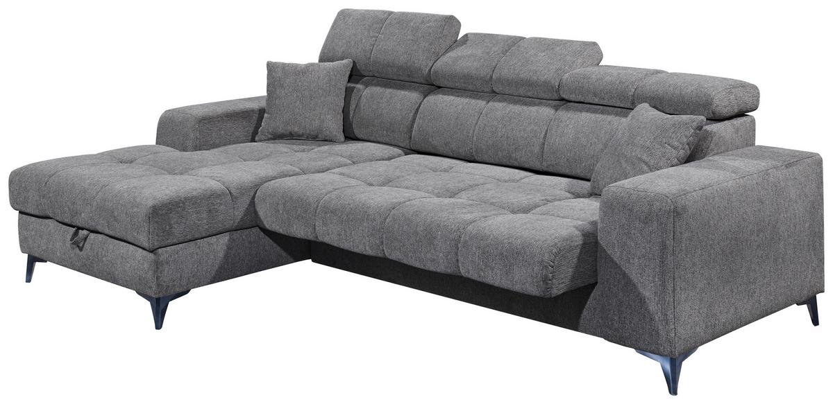 Ecksofa Sydney Anthrazit S: 172/268 cm - Anthrazit/Schwarz, KONVENTIONELL, Textil (172/268cm) - MID.YOU