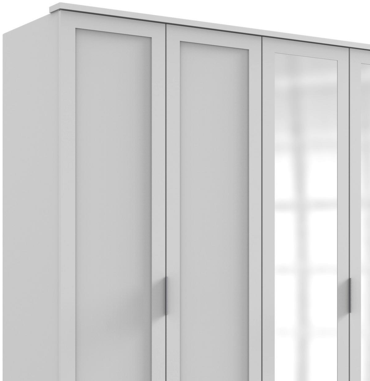 Drehtürenschrank Mit Spiegel 270cm Nadja, Weiß - Weiß, KONVENTIONELL, Glas/Holzwerkstoff (270/210/58cm) - MID.YOU