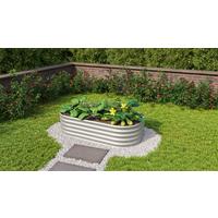 Hochbeet Vita 82,1x40,1x162,1 oval, Alufarben - Alufarben, Basics, Metall (82,1/40,1/162,1cm)