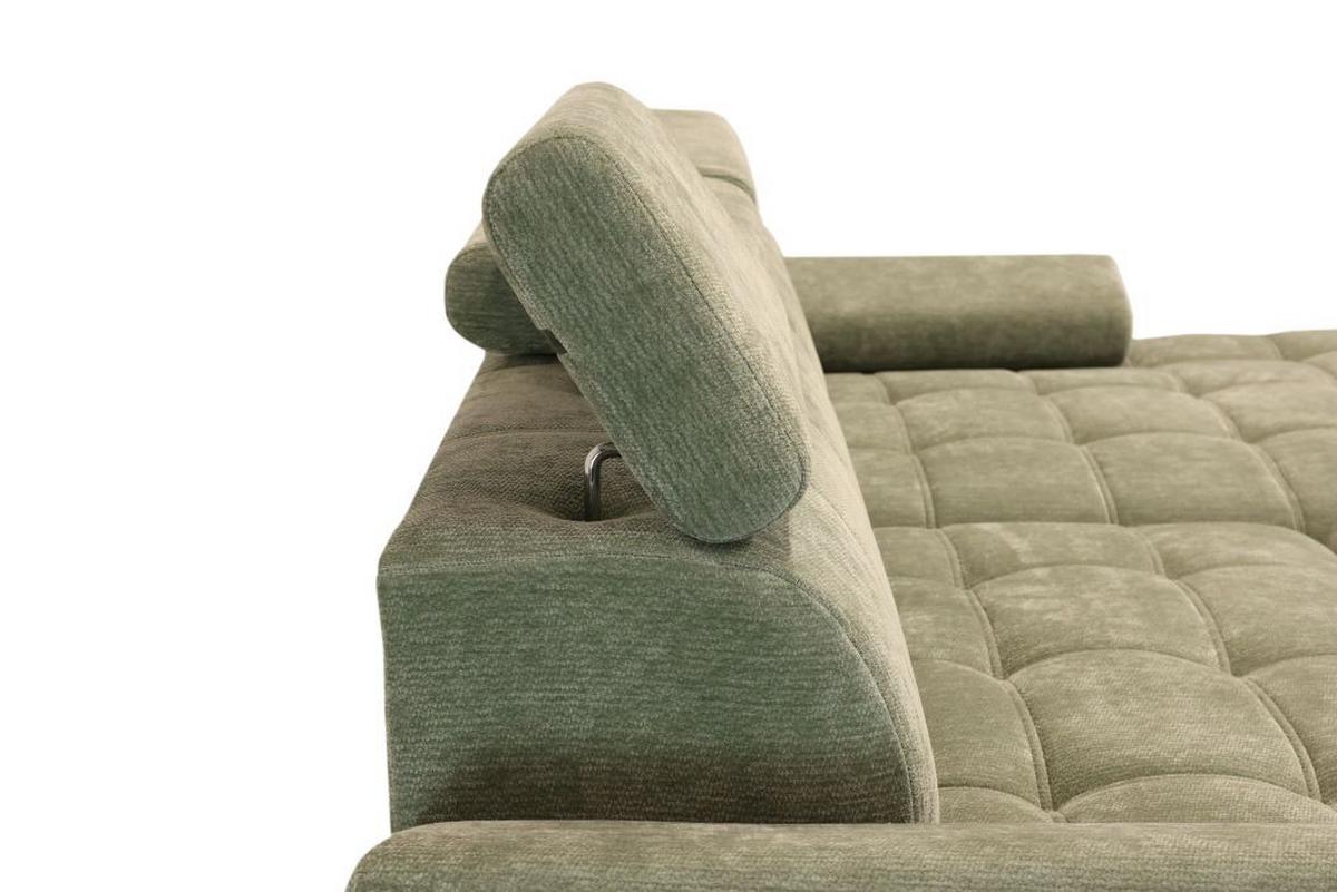 Rohová sedačka VEGAS, pravá, šalviovozelená ženilka - čierna/šalviovozelená, Design, drevo/textil (294/173cm)