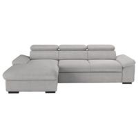 Ecksofa Lola, Hellgrau S: 165x250 Cm - Hellgrau/Schwarz, Design, Textil (165/250cm) - Livetastic
