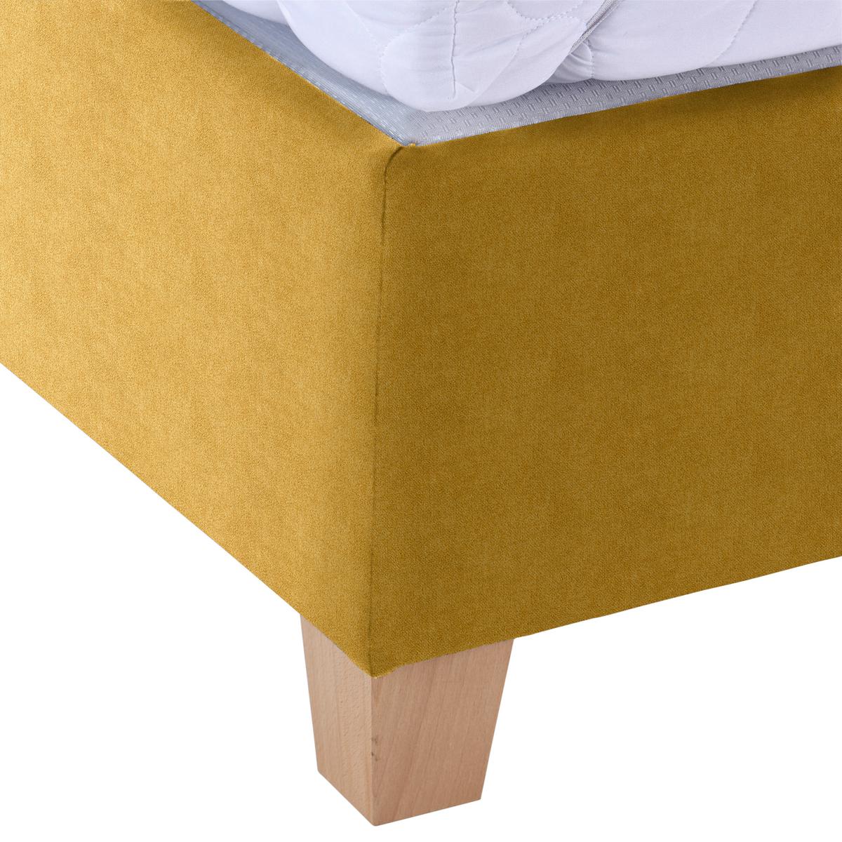 Polsterbett mit Bettkasten 160x200 Bellagio Gelb - Gelb/Buchefarben, KONVENTIONELL, Holz/Textil (160/200cm)
