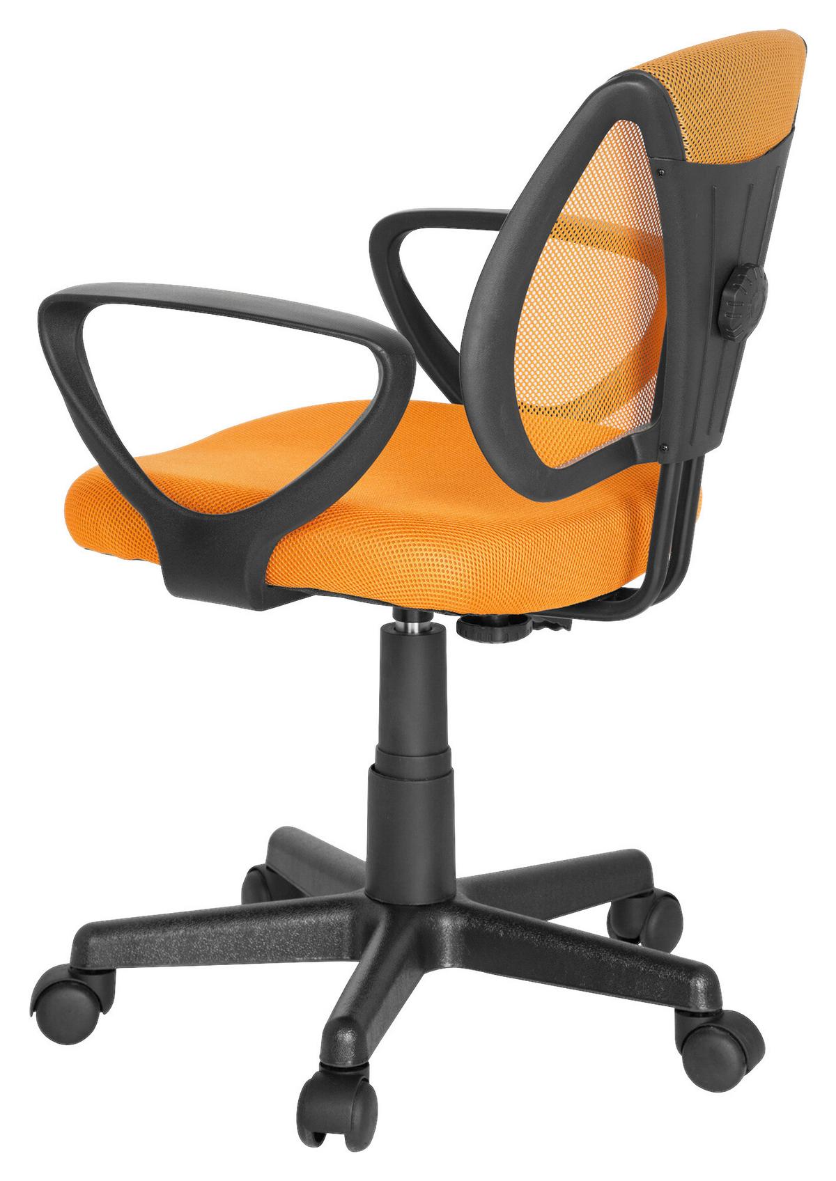 Jugenddrehstuhl Kiddy Cd Orange - Schwarz/Orange, Basics, Kunststoff (58/75-92/45cm) - MID.YOU