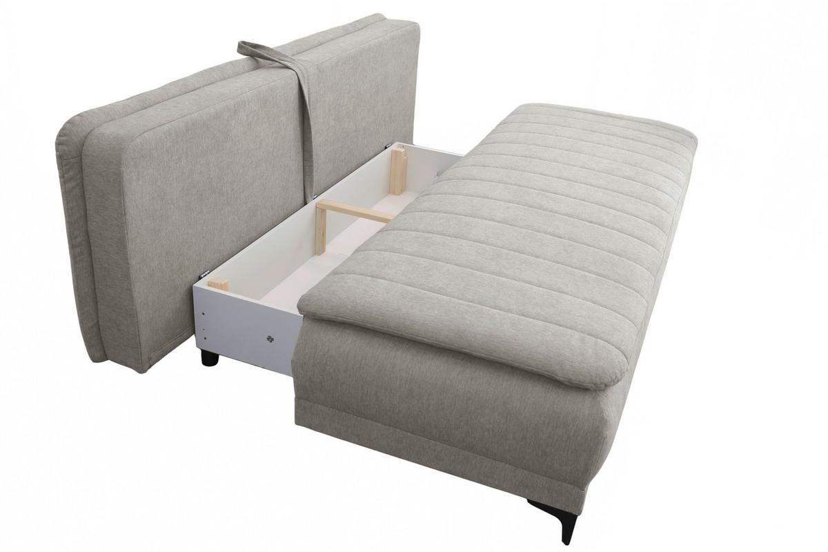 Schlafsofa Moliss Taupe B: 202 cm - Taupe/Schwarz, Basics, Textil (202/98/78cm) - Livetastic