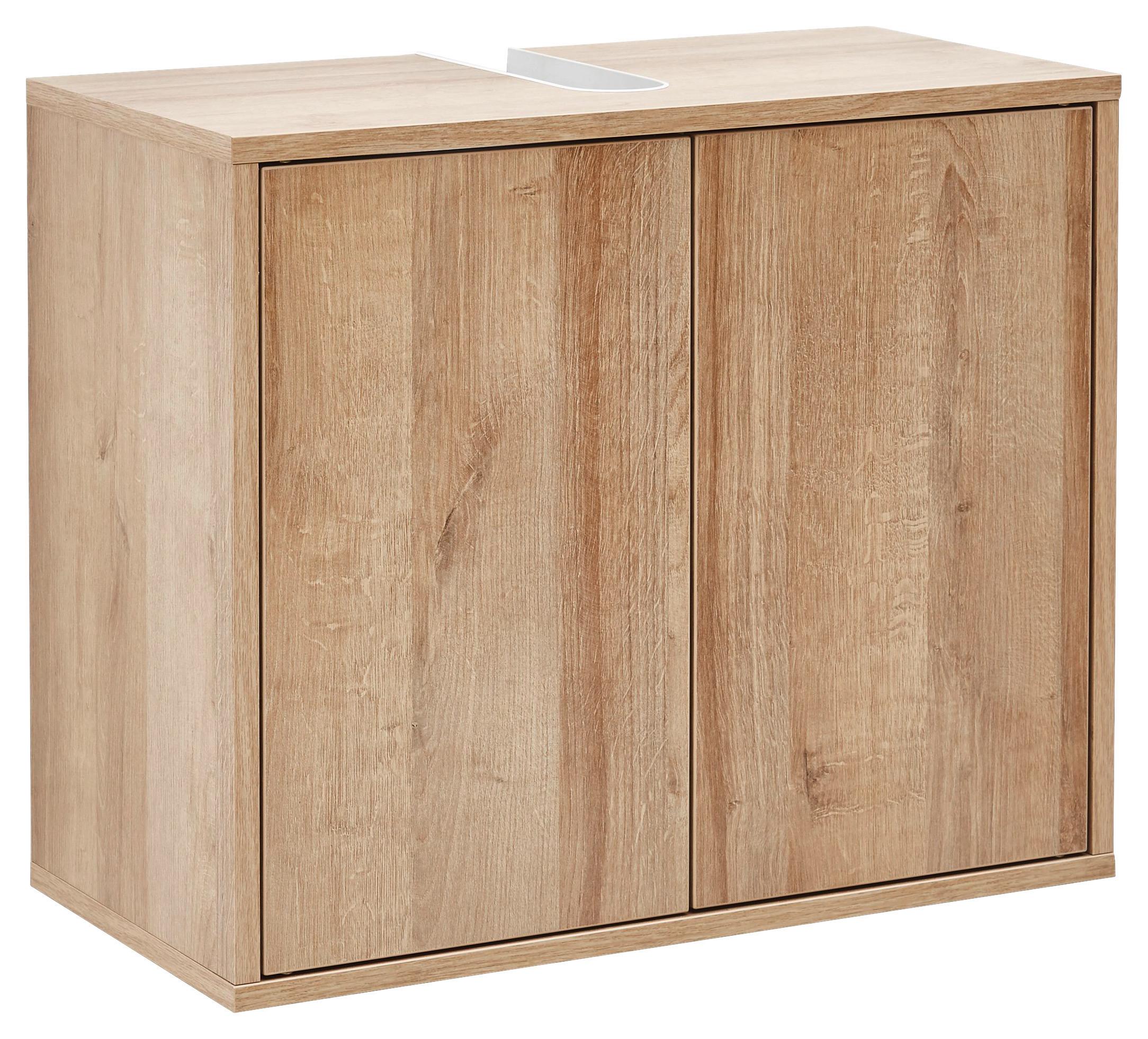 Waschbeckenunterschrank Finn B: 60 cm, Eichefarben - Eichefarben, MODERN, Holzwerkstoff (60/50/30,5cm) - MID.YOU