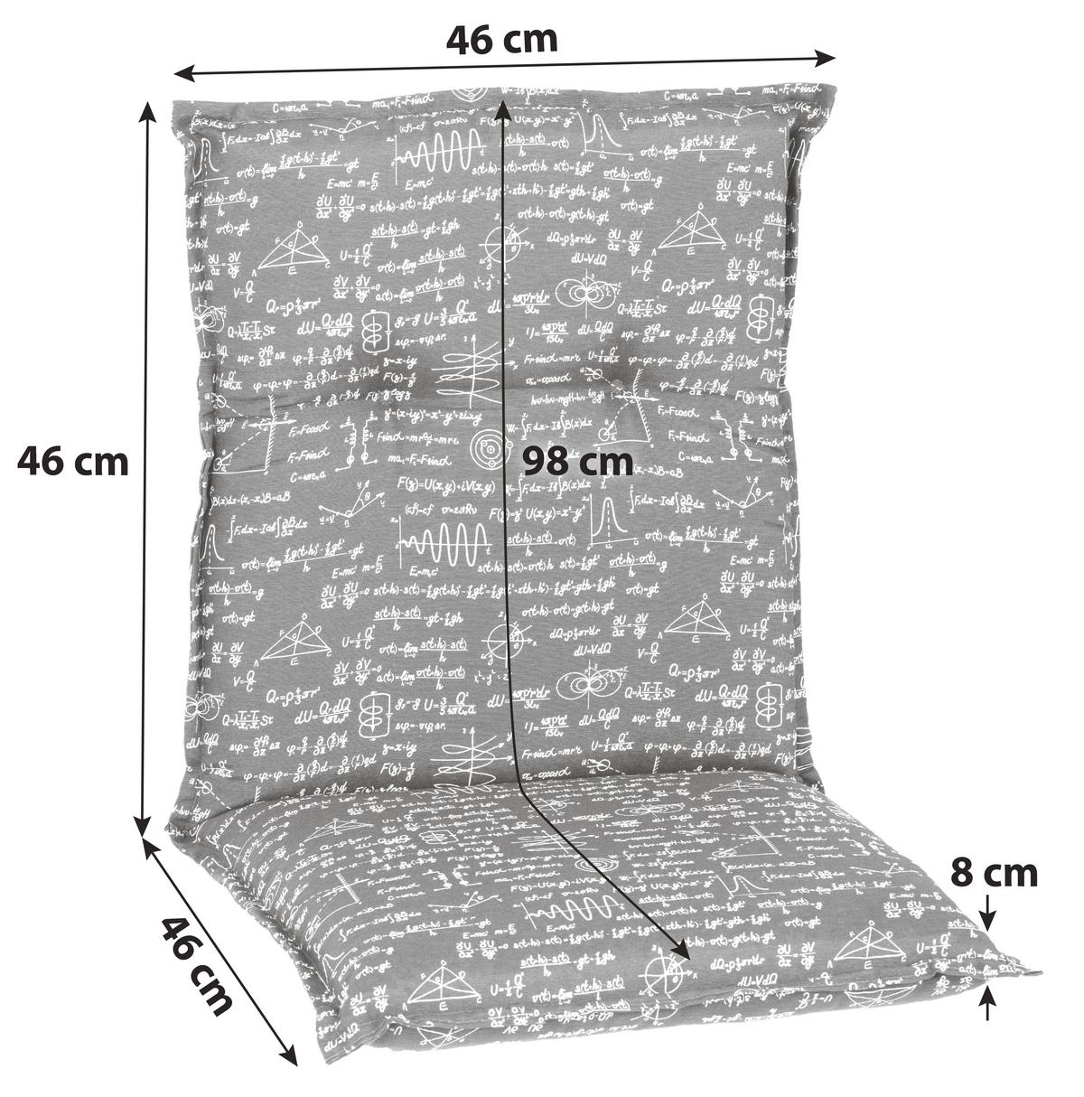 Niederlehner Auflage Turin 98x46 cm Anthrazit - Anthrazit, Basics, Textil (98/46/8cm)