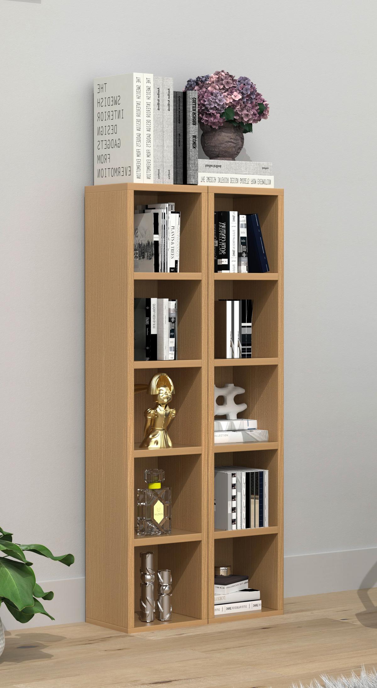 CD-Regal Megosa Buchenfarben Dekor - Buchefarben, Design, Holzwerkstoff (40/94/17cm) - MID.YOU