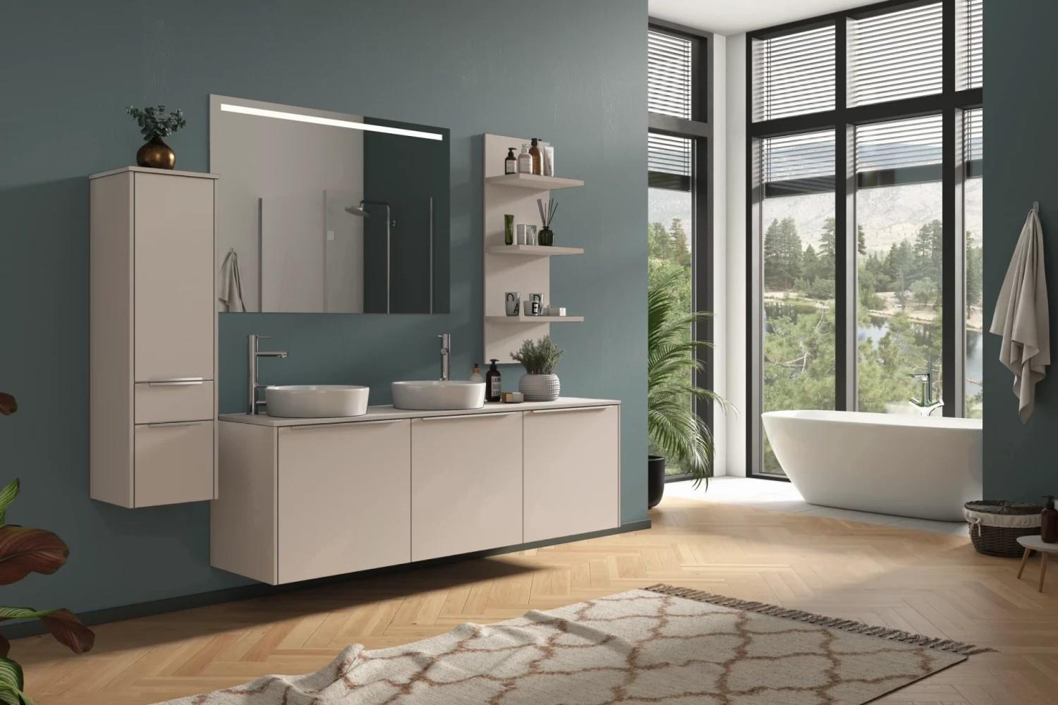 Badmöbel-set 5-tlg. Santiago B: Ca. 230 Cm Grau - Grau, Holzwerkstoff (230cm) - Vertico